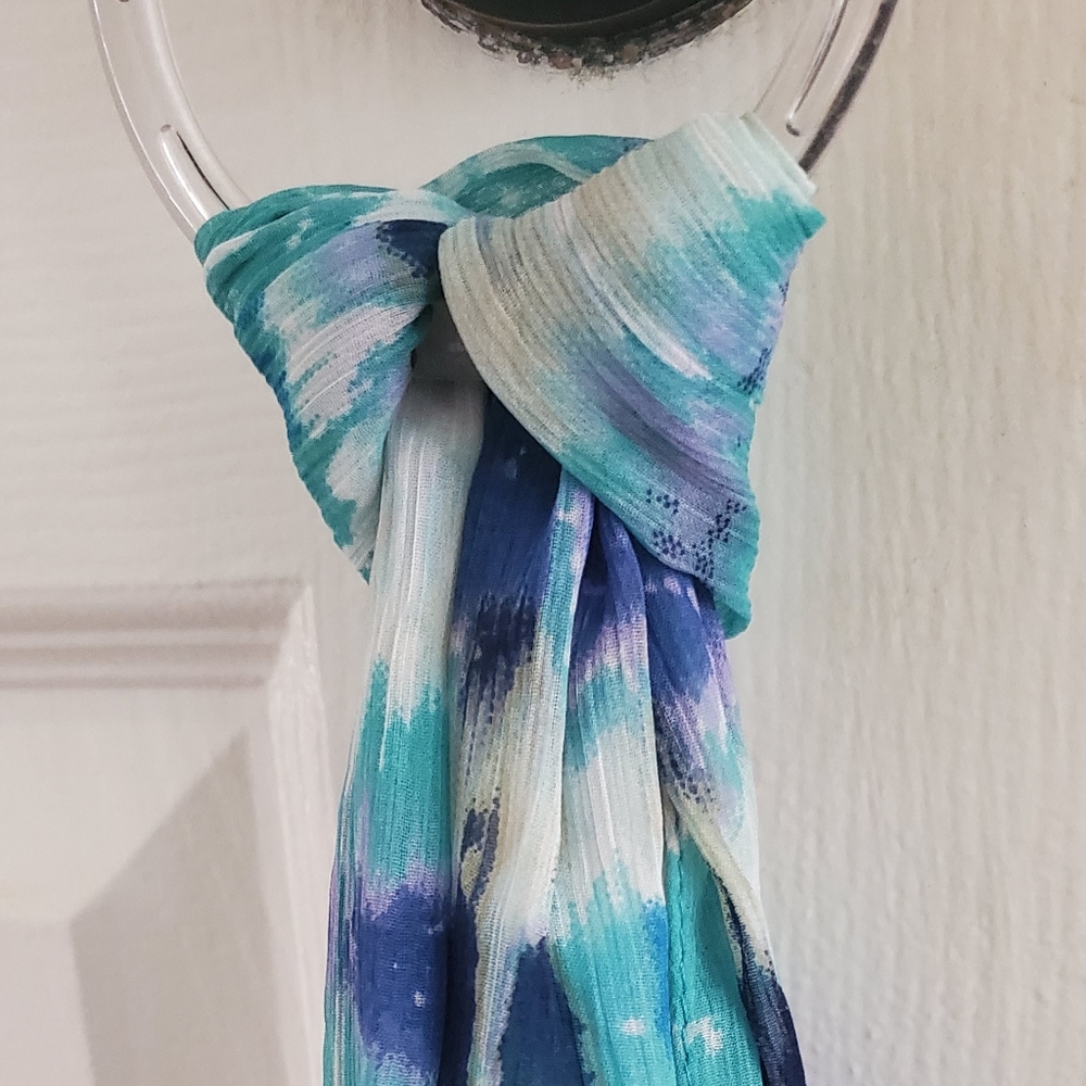 Teal, Blue Long Fashion Sarf